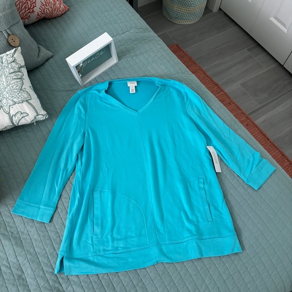 NWT Chicos Weekends V-Neck Tunic Sz M - Picture 1 of 6
